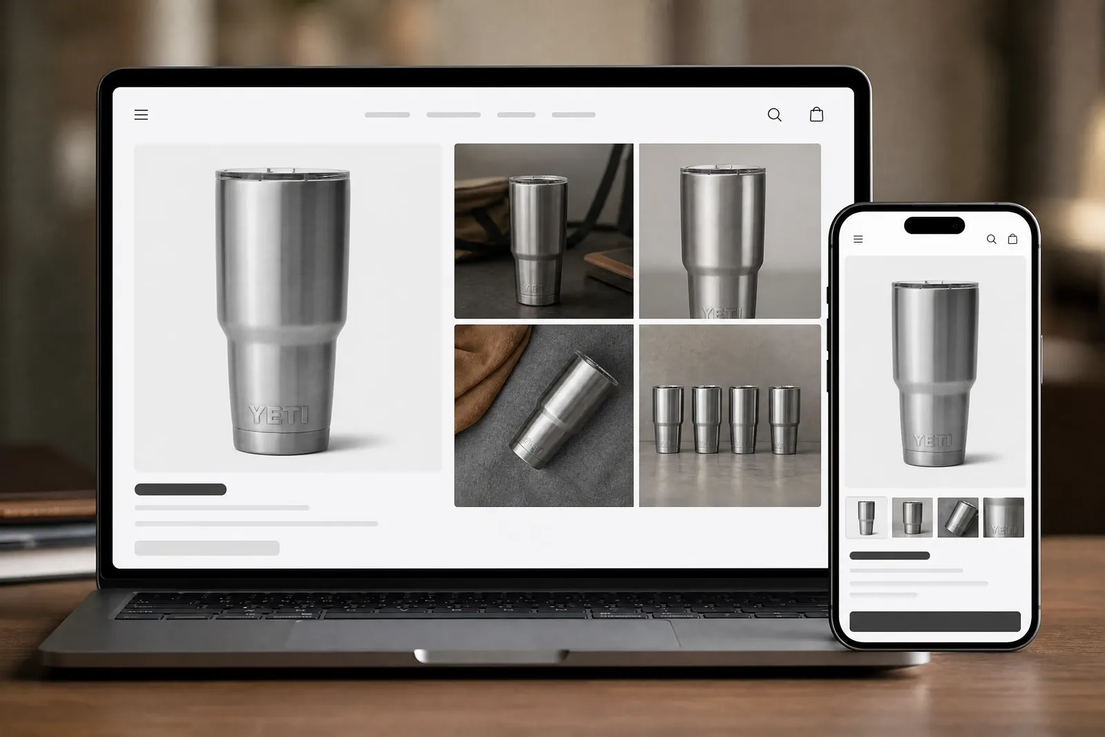 A consistent YETI Rambler composition prepared for several storefront slots.