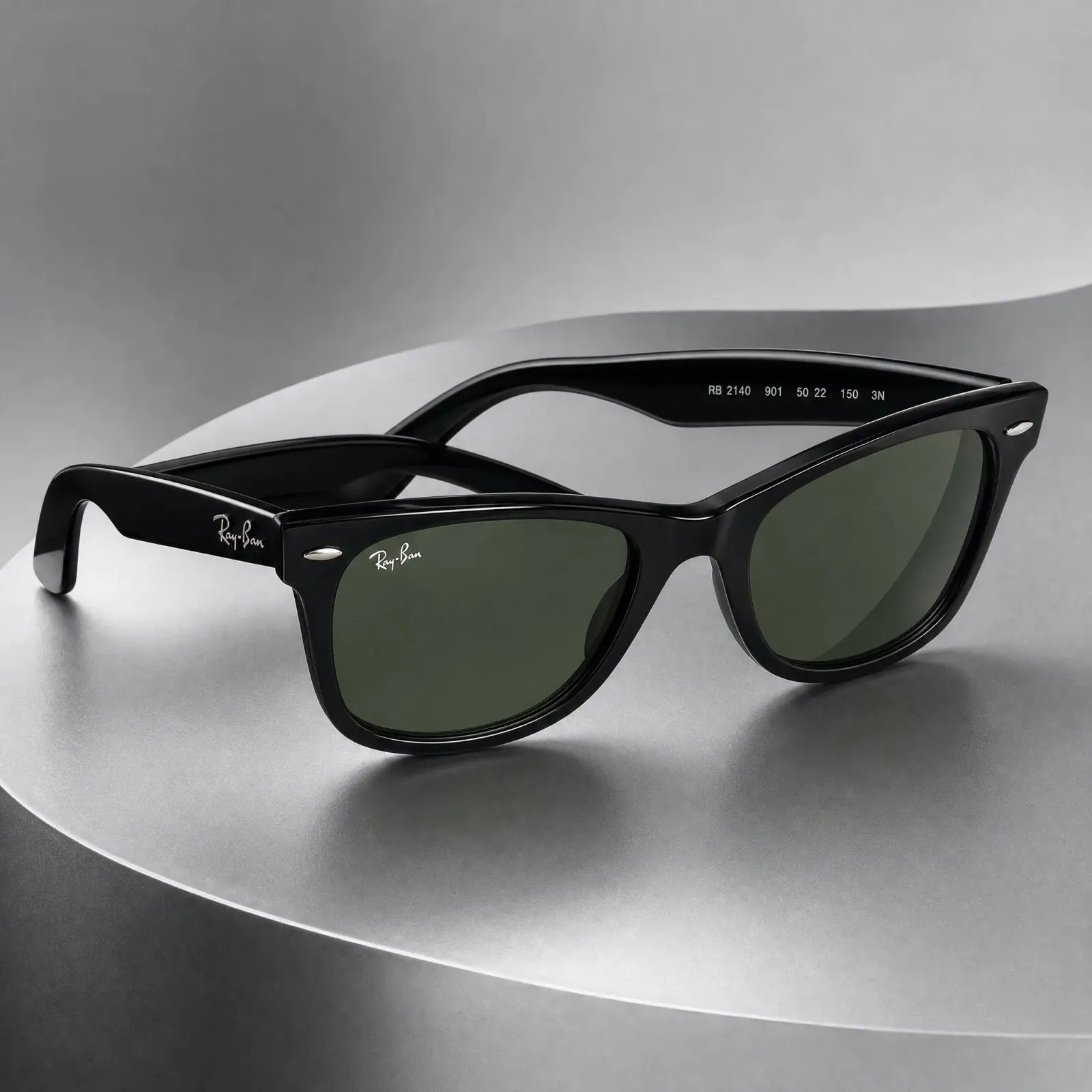 Ray-Ban Original Wayfarer sunglasses in a square ecommerce collection composition.